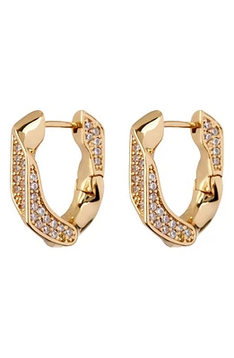 Luv AJ Pavé Cuban Link Hoop Earrings in Gold at Nordstrom