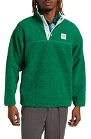 BOGEY BOYS Furry Quarter Snap Fleece Pullover Lucky Green at Nordstrom,