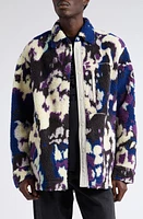 Isabel Marant Maja Print Bouclé Shirt Jacket in Purple at Nordstrom, Size Small