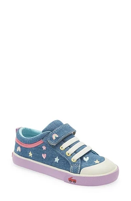 See Kai Run Kristin Embroidered Sneaker Chambray/Happy at Nordstrom, M