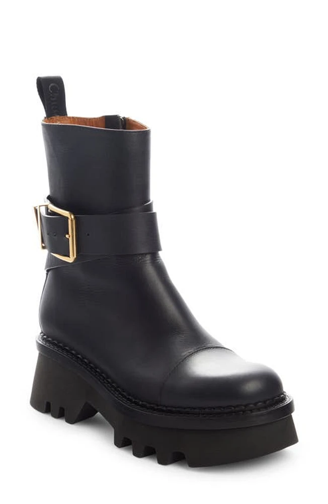 Chloé Owena Platform Bootie Black at Nordstrom,