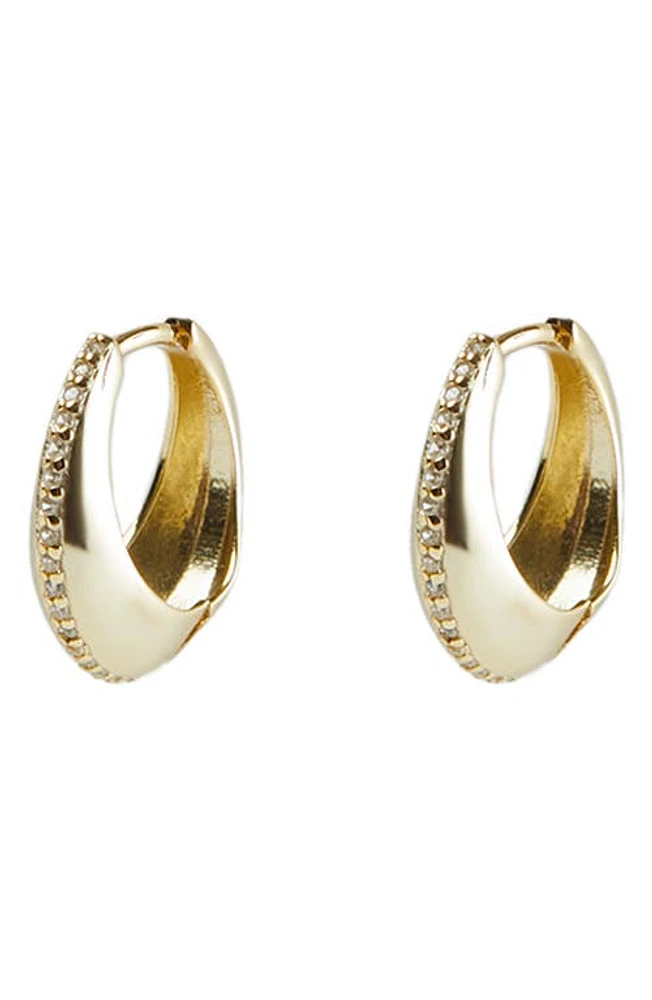 Argento Vivo Sterling Silver Cubic Zirconia Hoop Earrings in Gold at Nordstrom