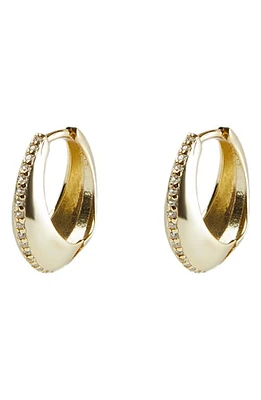 Argento Vivo Sterling Silver Cubic Zirconia Hoop Earrings in Gold at Nordstrom