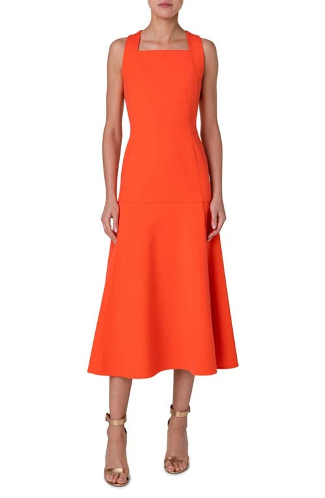 Akris Drop Waist Sleeveless A-Line Dress 263 Cadmium at Nordstrom,