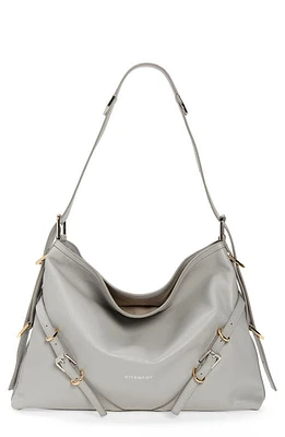 Givenchy Medium Voyou Leather Hobo in Light Grey at Nordstrom