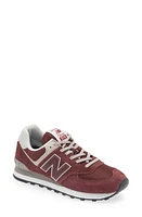 New Balance 574 Sneaker in Burgundy/White at Nordstrom, Size 6