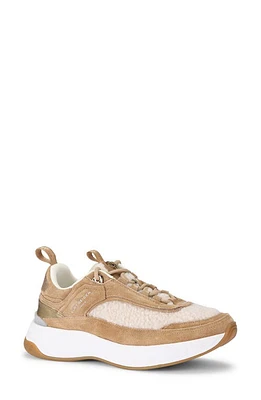 Kurt Geiger London Kensington Faux Shearling Trim Sneaker Open Brown at Nordstrom,