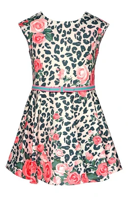 Truly Me Kids' Print Cap Sleeve Dress Pink Multi at Nordstrom,