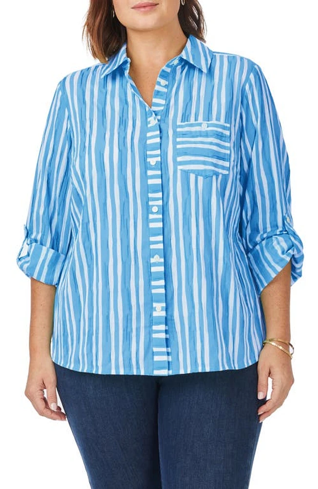 Foxcroft Hampton Beach Stripe Non-Iron Shirt at Nordstrom,