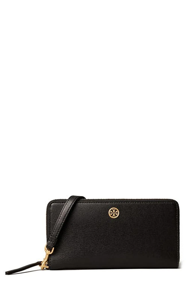 Tory Burch Robinson Zip Slim Wallet in Black at Nordstrom