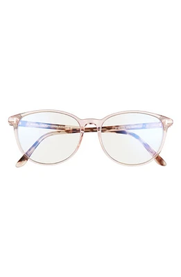 TOM FORD 53mm Cat Eye Blue Light Blocking Glasses in Shiny Pink at Nordstrom