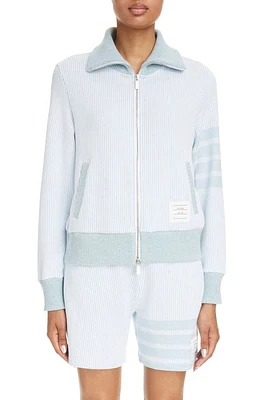 Thom Browne 4-Bar Stripe Knit Sweater Jacket Light Blue at Nordstrom, Us