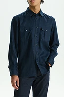 Theory Military LS. Relaxed Linen Button-Up Shirt at Nordstrom,