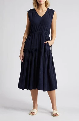 caslon(r) Tiered Cotton Gauze Midi Dress at Nordstrom,