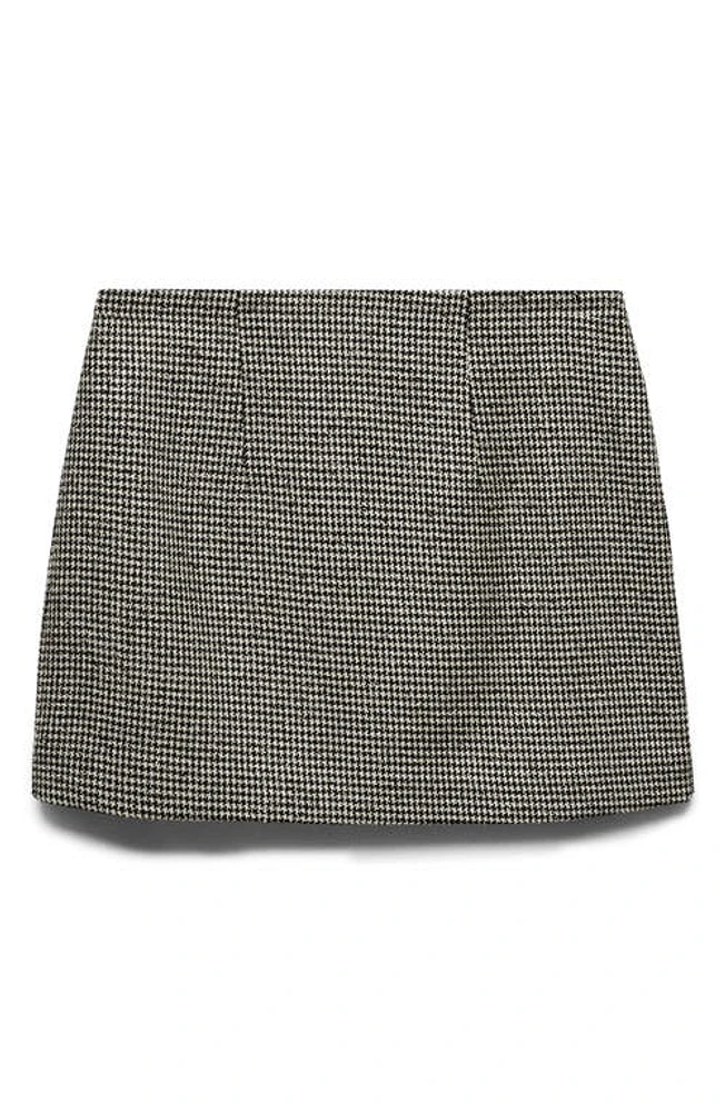 MANGO Houndstooth Miniskirt Black at Nordstrom,