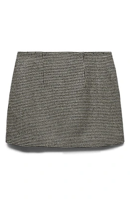 MANGO Houndstooth Miniskirt Black at Nordstrom,