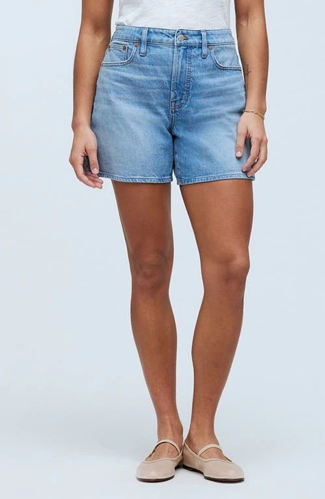 Madewell The Perfect Vintage High Waist Mid Length Denim Shorts in Grennan Wash at Nordstrom, Size 24