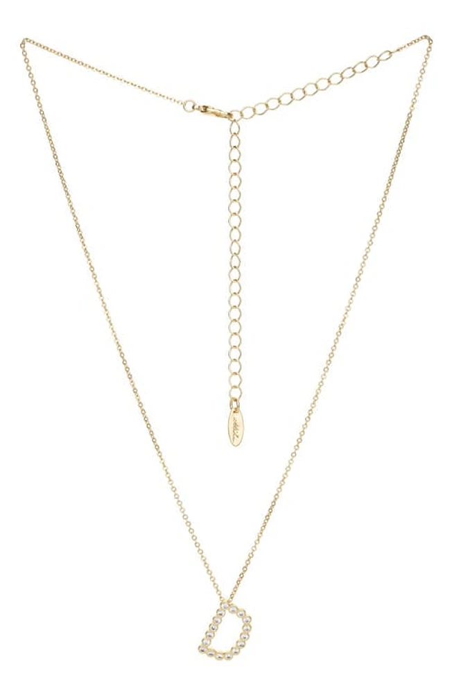 Ettika Crystal Initial Pendant Necklace in Gold- D at Nordstrom