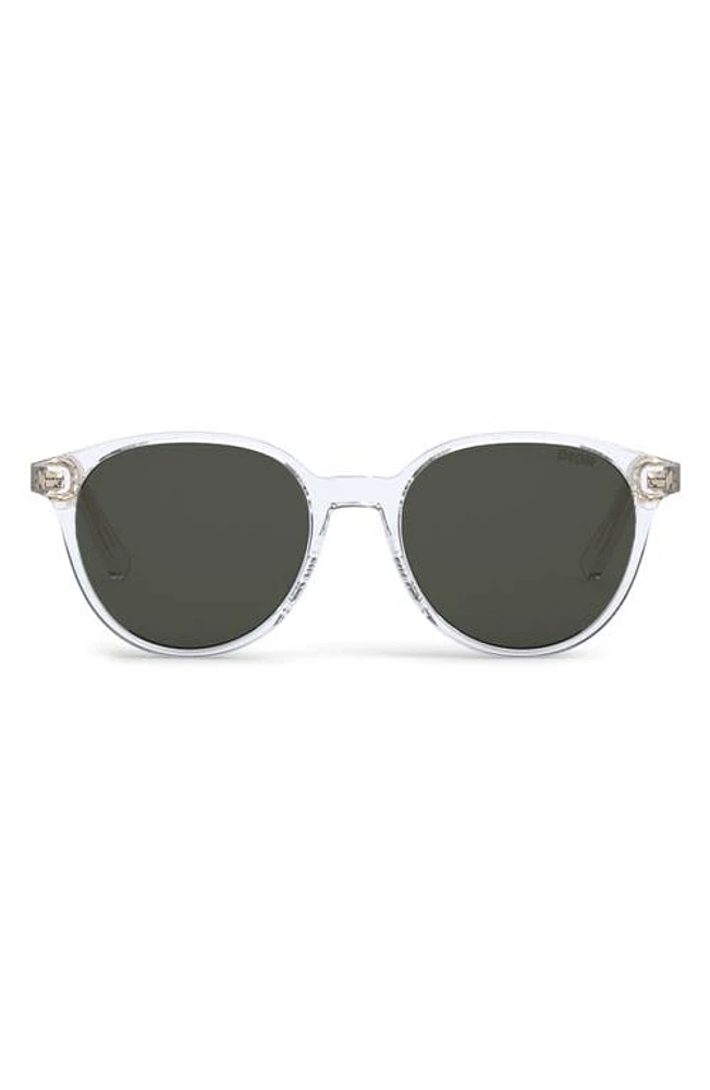 InDior R1I 53mm Round Sunglasses in Crystal /Brown Mirror at Nordstrom