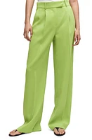 MANGO Pleat Front Wide Leg Pants in Bright Yellow at Nordstrom, Size 6