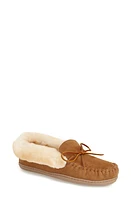 Minnetonka Alpine Genuine Shearling Slipper Tan Suede at Nordstrom