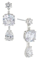 Nadri Evelyn Triple Drop Earrings in Rhodium at Nordstrom