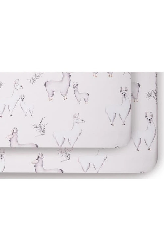 Oilo Llama Set of 2 Jersey Crib Sheets at Nordstrom