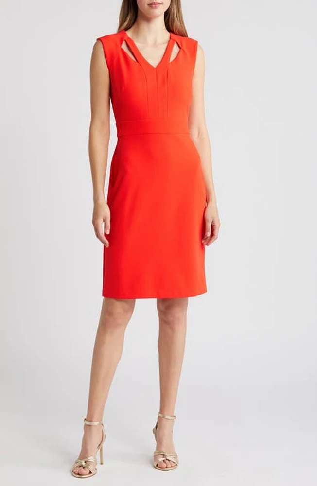 Tahari ASL Cap Sleeve Cutout Sheath Dress Flame at Nordstrom,