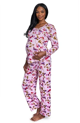 Everly Grey Laina Jersey Long Sleeve Maternity/Nursing Pajamas at Nordstrom,