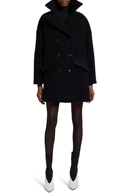 Alaia Caban Double Breasted Virgin Wool Blend Coat Noir at Nordstrom, Us