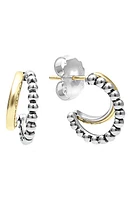 LAGOS Signature Caviar Double Mini Hoop Earrings in Silver Gold at Nordstrom