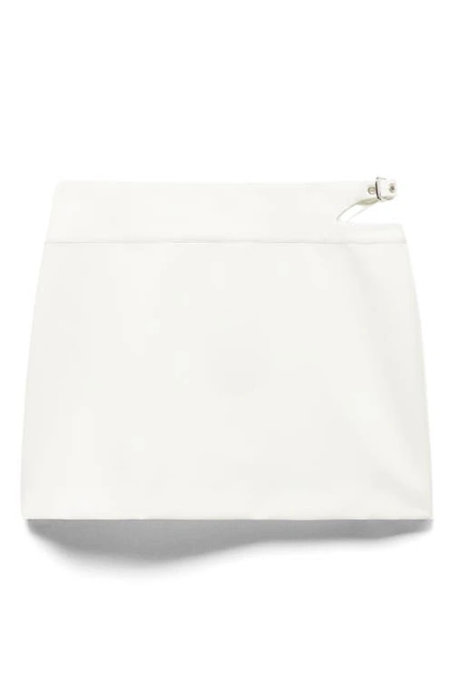 MANGO Sharon Cutout Miniskirt White at Nordstrom,