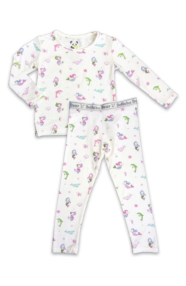 Bellabu Bear Kids' Mermaid Fitted Two-Piece Pajamas at Nordstrom,