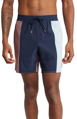 Volcom Lido Liberators Colorblock Swim Trunks in Navy at Nordstrom, Size Xx-Large