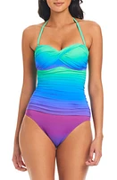 Rod Beattie Heat of the Moment Strapless One-Piece Swimsuit Blue Multi at Nordstrom,