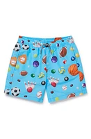 Boardies Kids' Sports Ball Swim Trunks in Blue at Nordstrom, Size 13Y