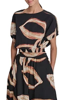 DKNY Dolman Sleeve Cotton Voile Crop Top at Nordstrom,