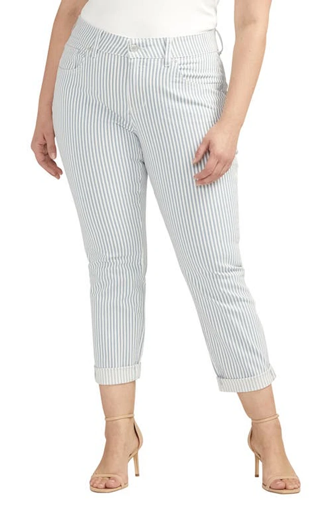 JAG Carter Crop Girlfriend Jeans Railroad Stripe at Nordstrom,