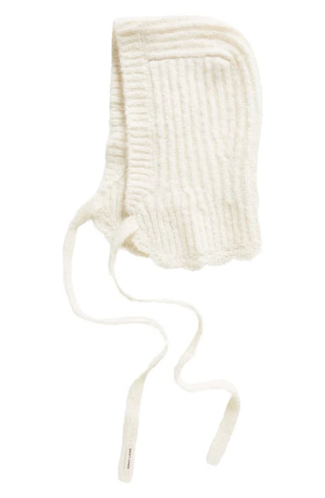 Sandy Liang Bonnet Rib Wool & Alpaca Blend Balaclava in Bone at Nordstrom