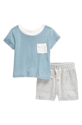 Splendid Retro Pocket T-Shirt & Shorts Set Sky Blue at Nordstrom,