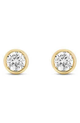 LIGHTBOX 1-Carat Lab Grown Diamond Bezel Stud Earrings in White/14K White Gold at Nordstrom