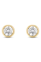 LIGHTBOX 1-Carat Lab Grown Diamond Bezel Stud Earrings in White/14K White Gold at Nordstrom