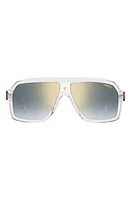 Carrera Eyewear 60mm Gradient Polarized Rectangular Sunglasses in Natural at Nordstrom