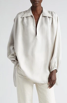 BITE Studios Nuancer Oversize Organic Silk Satin Top Dawn at Nordstrom,