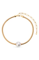 Ettika Imitation Pearl Station Necklace in White at Nordstrom