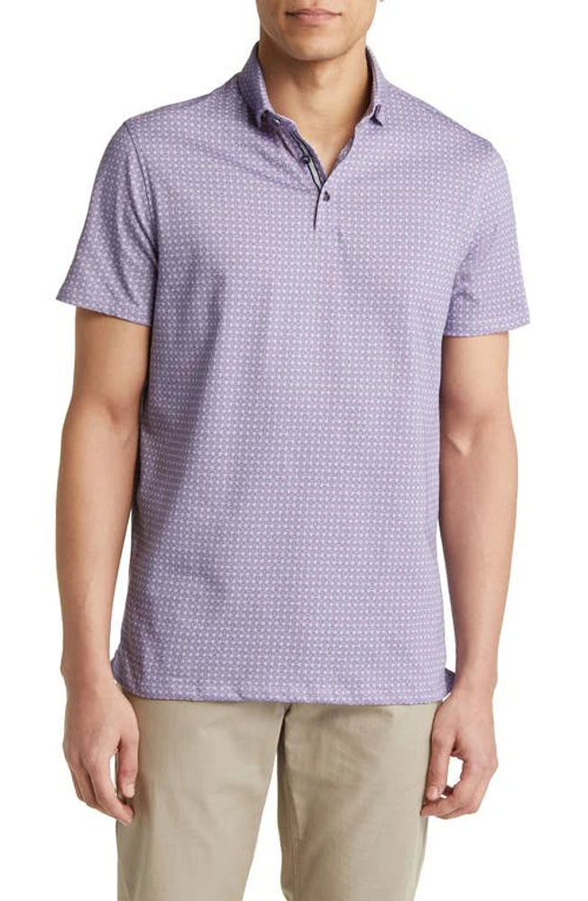 Stone Rose Geo Print Performance Polo Lavender at Nordstrom,