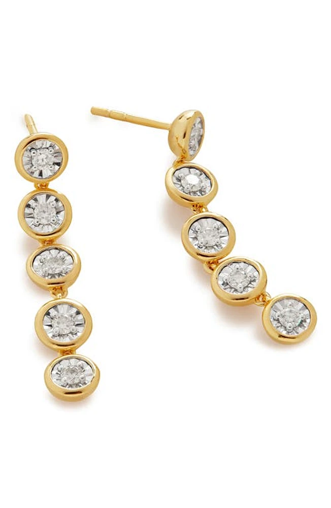 Monica Vinader Diamond Essentials Cocktail Drop Earrings in 18K Gold Vermeil/Diamond at Nordstrom