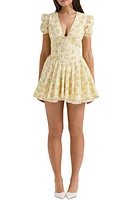 HOUSE OF CB Imani Floral Minidress in Yellow Floral Print at Nordstrom, Size X-Large A