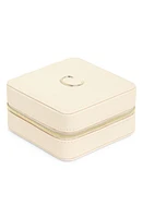 Nordstrom Initial Square Zip Travel Case in C- Cream- Gold at Nordstrom