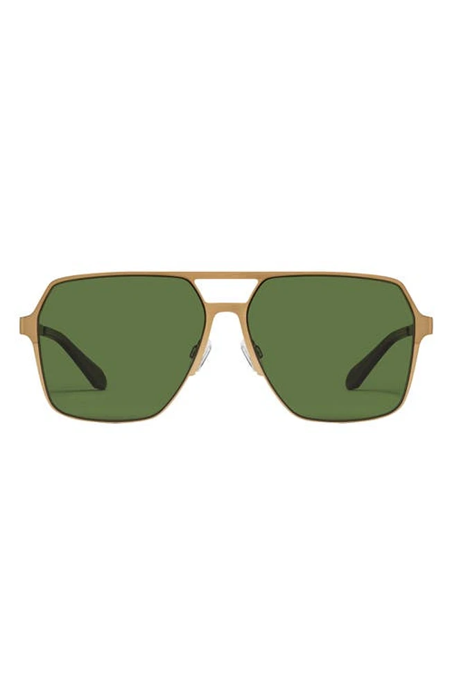 Quay Australia Backstage Pass 52mm Aviator Sunglasses in Bronze /Green Polarized at Nordstrom